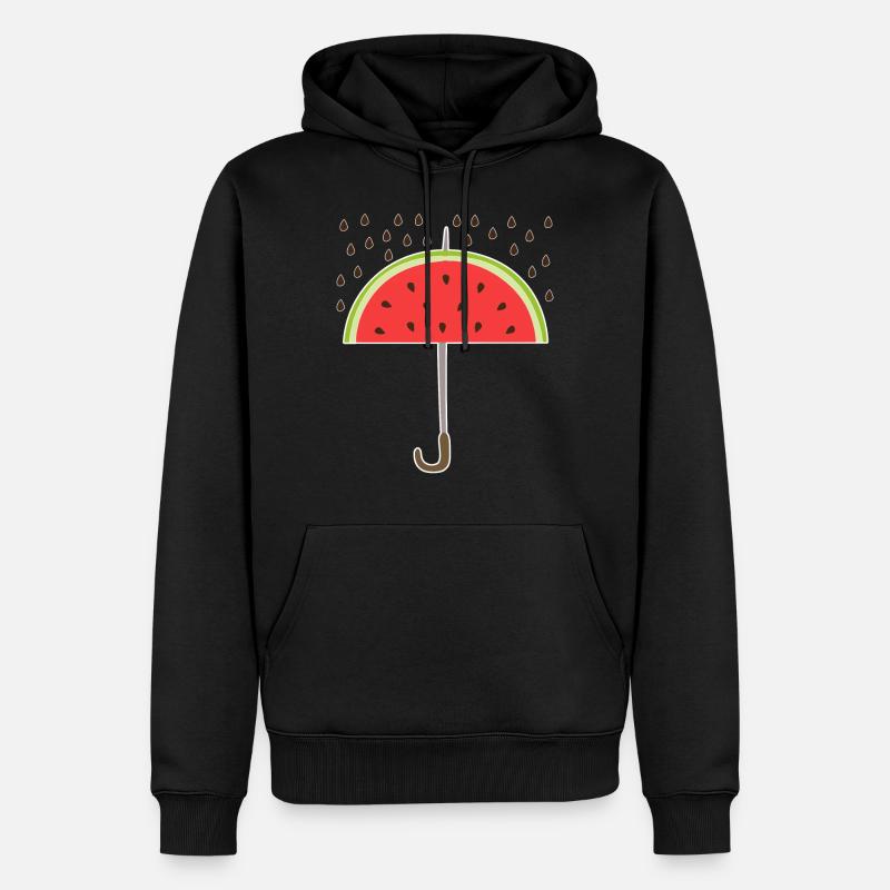 Pastèque Parapluie Melons - Sweat à capuche Premium bio Homme - noir