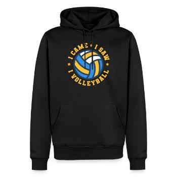 Volley-ball beach volley - Sweat à capuche Premium bio Homme - noir - Devant - Nico (187cm)
