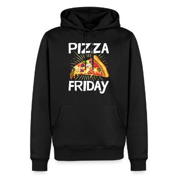 Vendredi Pizza Foodie - Sweat à capuche Premium bio Homme - noir - Devant - Nico (187cm)