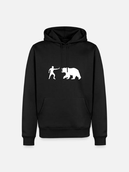Stop Bär - Männer Premium Bio Hoodie - Schwarz