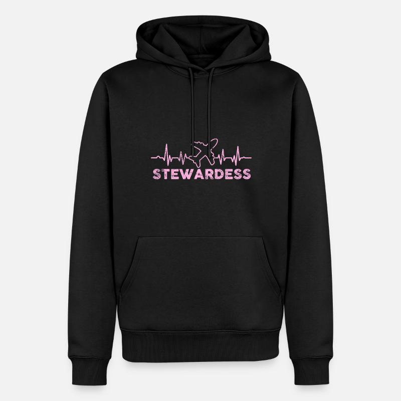 Flight Attendant Stewardess - Männer Premium Bio Hoodie - Schwarz
