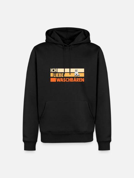 Tiermotiv Waschbär - Männer Premium Bio Hoodie - Schwarz