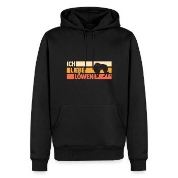 Löwe Löwen - Männer Premium Bio Hoodie - Schwarz - Vorne - Nico (187cm)