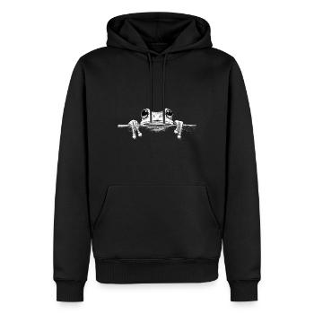 Frosch - Männer Premium Bio Hoodie - Schwarz - Vorne - Nico (187cm)