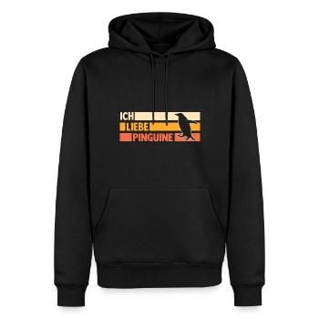 Pinguin - Männer Premium Bio Hoodie - Schwarz - Vorne - Nico (187cm)
