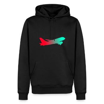 Avion - Sweat à capuche Premium bio Homme - noir - Devant - Nico (187cm)