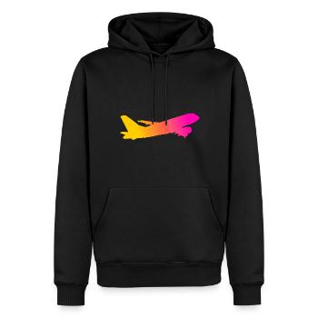 Avion - Sweat à capuche Premium bio Homme - noir - Devant - Nico (187cm)