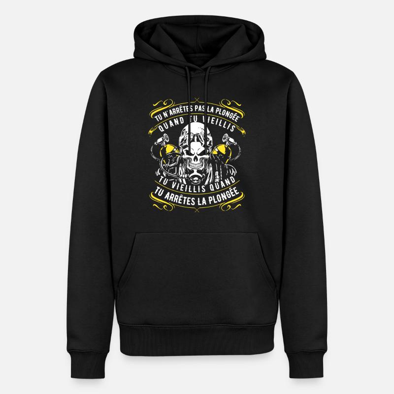 Tu n'arrêtes pas la plongée - Sweat à capuche Premium bio Homme - noir