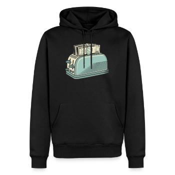 Pain grille-pain Cash Hustle Design de T-shirt drôle - Sweat à capuche Premium bio Homme - noir - Devant - Nico (187cm)