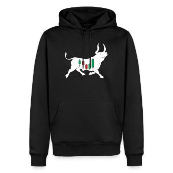 Stock bull - Men’s Premium Organic Hoodie - black - Front - Nico (187cm)