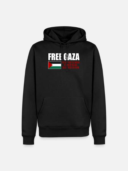 Free Gaza, Palestine Flag, Save Gaza, Palestina - Men’s Premium Organic Hoodie - black