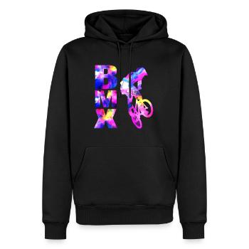 bmx bike rider freestyle design - Sweat à capuche Premium bio Homme - noir - Devant - Nico (187cm)