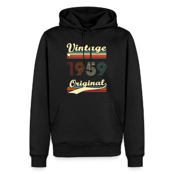 Vintage 1959 original 63 years anniversary - Men’s Premium Organic Hoodie - black - Front - Nico (187cm)