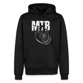 MTB - I enjoy my rides! - Männer Premium Bio Hoodie - Schwarz - Vorne - Nico (187cm)