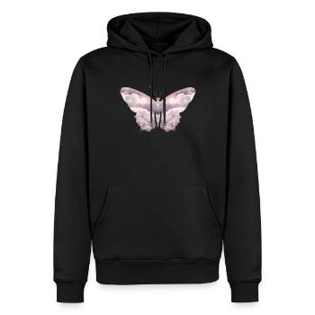 Un papillon céleste de nuages délicats - Sweat à capuche Premium bio Homme - noir - Devant - Nico (187cm)