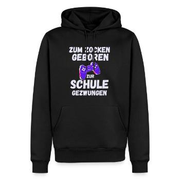 Gamer Spruch Gaming Sprüche Schule - Männer Premium Bio Hoodie - Schwarz - Vorne - Nico (187cm)