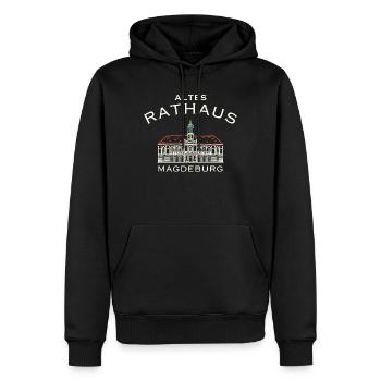 Magdeburg Altes Rathaus, Sachsen-Anhalt - Männer Premium Bio Hoodie - Schwarz - Vorne - Nico (187cm)
