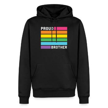 Pride Month LGBT - Proud Brother - Men’s Premium Organic Hoodie - black - Front - Nico (187cm)