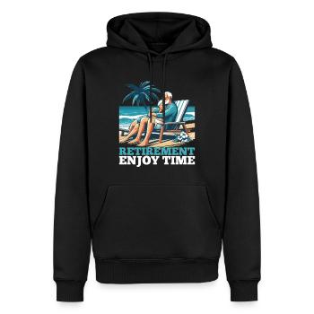 Rente Ruhestand Zeit genießen Geschenk - Männer Premium Bio Hoodie - Schwarz - Vorne - Nico (187cm)