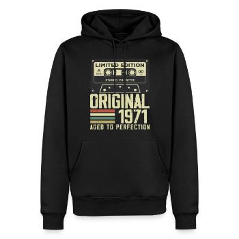 53. Jubiläumsgeschenk im Retro-Stil 1971 - Männer Premium Bio Hoodie - Schwarz - Vorne - Nico (187cm)