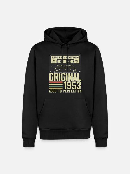 71st Retro Style Anniversary Gift 1953 - Men’s Premium Organic Hoodie - black
