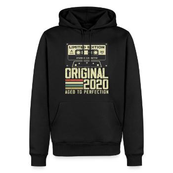 4. Geschenk zum Jubiläum im Retro-Stil 2020 - Männer Premium Bio Hoodie - Schwarz - Vorne - Nico (187cm)