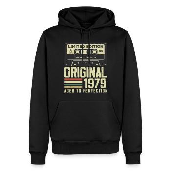 45th Retro Style Anniversary Gift 1979 - Men’s Premium Organic Hoodie - black - Front - Nico (187cm)