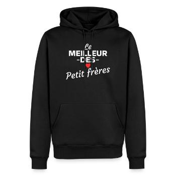 Das Beste von den kleinen Brüdern - Männer Premium Bio Hoodie - Schwarz - Vorne - Nico (187cm)