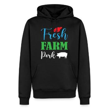 Fresh Farm Pork - Männer Premium Bio Hoodie - Schwarz - Vorne - Nico (187cm)