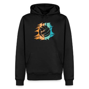 retro abstrakt Volleyball vintage Design Beach - Männer Premium Bio Hoodie - Schwarz - Vorne - Nico (187cm)