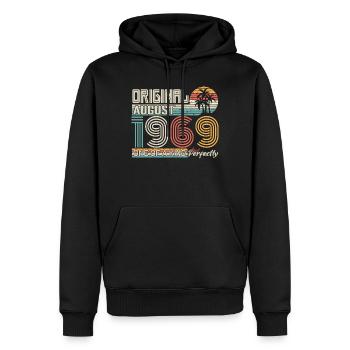 August 1969 Geburtstag August 1969 Geschenk - Männer Premium Bio Hoodie - Schwarz - Vorne - Nico (187cm)