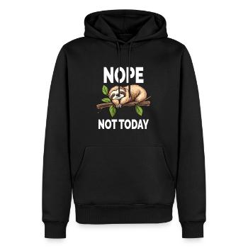 Drôle de paresseux : non, pas aujourd’hui - Sweat à capuche Premium bio Homme - noir - Devant - Nico (187cm)