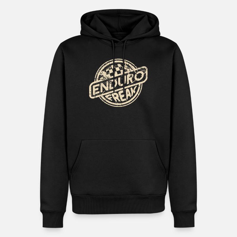 Enduro-Freak | Retro-Design - Männer Premium Bio Hoodie - Schwarz