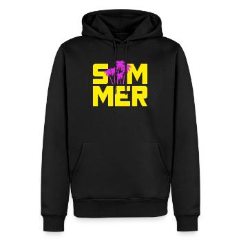 Summer Palm Trees Sun Holiday Camping Beach Leisure - Men’s Premium Organic Hoodie - black - Front - Nico (187cm)