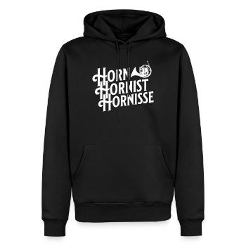 Horn Hornist Hornisse Waldhorn Hornistin - Männer Premium Bio Hoodie - Schwarz - Vorne - Nico (187cm)