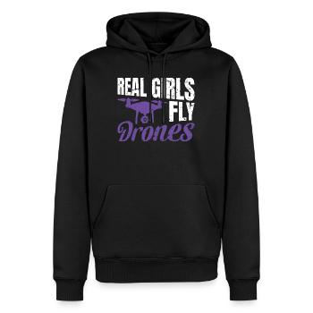 Real Girls fly Drones - Männer Premium Bio Hoodie - Schwarz - Vorne - Nico (187cm)