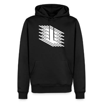 Abstract Dynamic Line Pattern - Men’s Premium Organic Hoodie - black - Front - Nico (187cm)