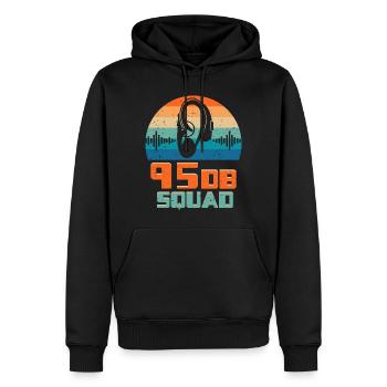 Sourds, sourds, malentendants, 95DB Squad - Sweat à capuche Premium bio Homme - noir - Devant - Nico (187cm)