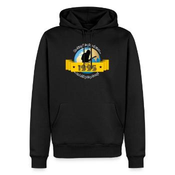 30. Geburtstag fait vibrer cette planète depuis 10/1995 - Sweat à capuche Premium bio Homme - noir - Devant - Nico (187cm)
