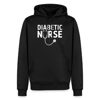 Diabetische Pflegekraft Stethoskop Motiv - Männer Premium Bio Hoodie - Schwarz - Vorne - Nico (187cm)