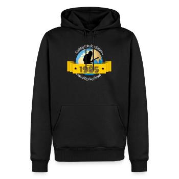 40. Geburtstag fait vibrer cette planète depuis 11/1985 - Sweat à capuche Premium bio Homme - noir - Devant - Nico (187cm)