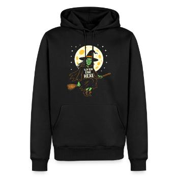 Böse Hexe Kostüm Halloween Karneval Besen Grusel - Männer Premium Bio Hoodie - Schwarz - Vorne - Nico (187cm)