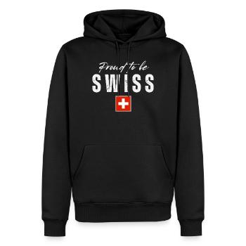 Schweizer Pride, Schweizer Flagge - Männer Premium Bio Hoodie - Schwarz - Vorne - Nico (187cm)