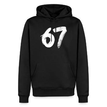 67 Peinture Blanche - Sweat à capuche Premium bio Homme - noir - Devant - Nico (187cm)