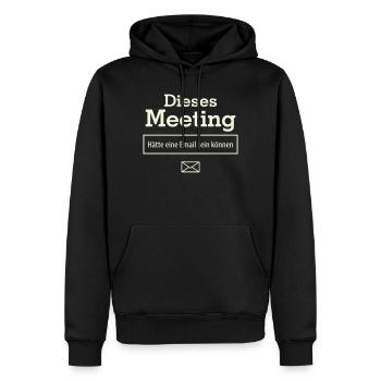 Cette réunion aurait pu être un e-mail - Sweat à capuche Premium bio Homme - noir - Devant - Nico (187cm)