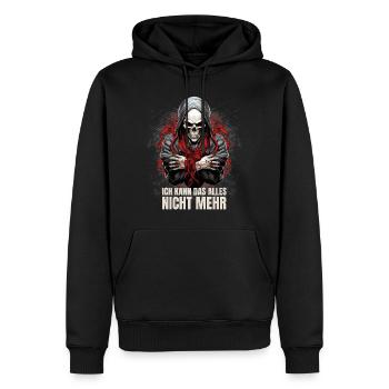 Je ne peux plus faire tout ça - Sweat à capuche Premium bio Homme - noir - Devant - Nico (187cm)