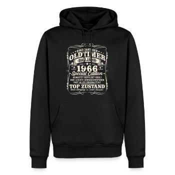 60. Geburtstag 1966 Oldtimer Geschenk Retro - Männer Premium Bio Hoodie - Schwarz - Vorne - Nico (187cm)
