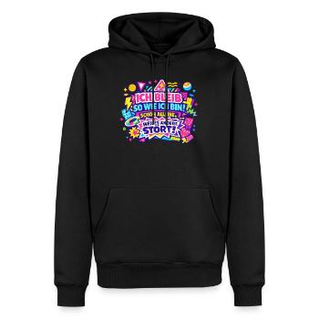 Ich Bleib So Wie Ich Bin – Allein Stark - Männer Premium Bio Hoodie - Schwarz - Vorne - Nico (187cm)