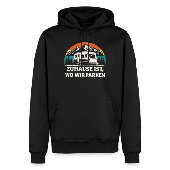 Zuhause ist wo wir parken Camping Shirt - Männer Premium Bio Hoodie - Schwarz - Vorne - Nico (187cm)