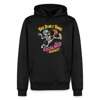 Dancing Skeleton Escalated Quickly Party - Men’s Premium Organic Hoodie - black - Front - Nico (187cm)
